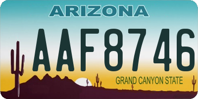 AZ license plate AAF8746