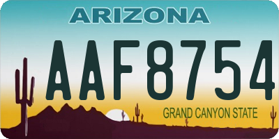 AZ license plate AAF8754