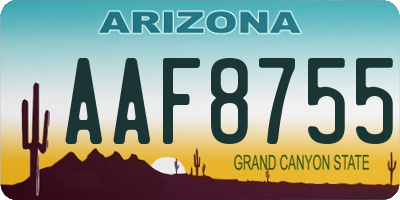 AZ license plate AAF8755