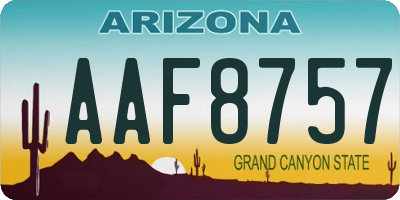 AZ license plate AAF8757