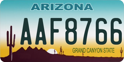 AZ license plate AAF8766