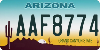 AZ license plate AAF8774