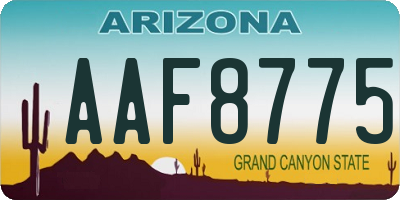 AZ license plate AAF8775