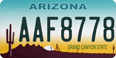 AZ license plate AAF8778