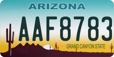 AZ license plate AAF8783