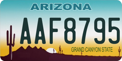 AZ license plate AAF8795