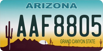 AZ license plate AAF8805