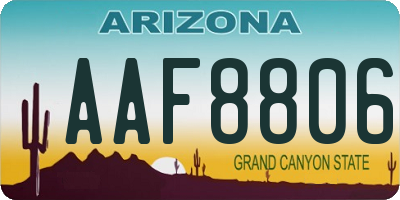 AZ license plate AAF8806