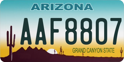 AZ license plate AAF8807