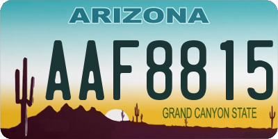 AZ license plate AAF8815
