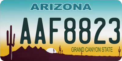 AZ license plate AAF8823