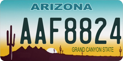 AZ license plate AAF8824