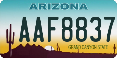 AZ license plate AAF8837
