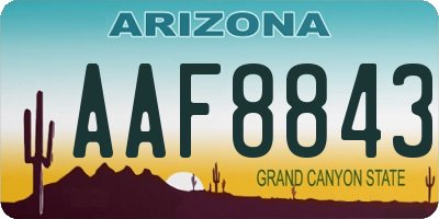 AZ license plate AAF8843