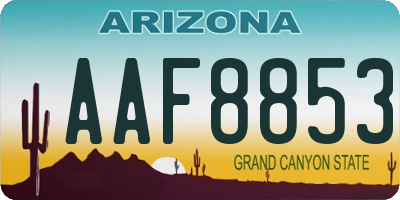 AZ license plate AAF8853