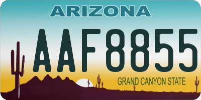 AZ license plate AAF8855