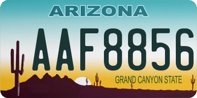 AZ license plate AAF8856