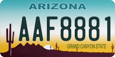 AZ license plate AAF8881