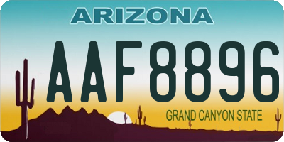 AZ license plate AAF8896