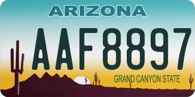 AZ license plate AAF8897