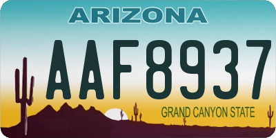 AZ license plate AAF8937