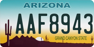 AZ license plate AAF8943