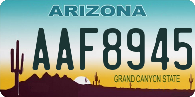 AZ license plate AAF8945