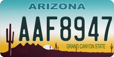 AZ license plate AAF8947