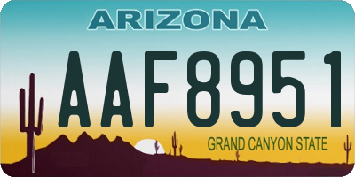 AZ license plate AAF8951