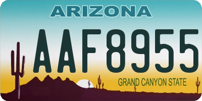 AZ license plate AAF8955
