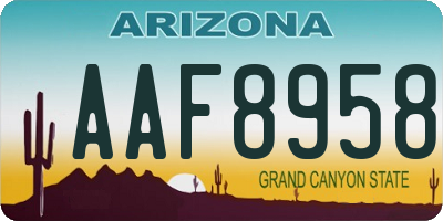 AZ license plate AAF8958