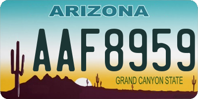 AZ license plate AAF8959