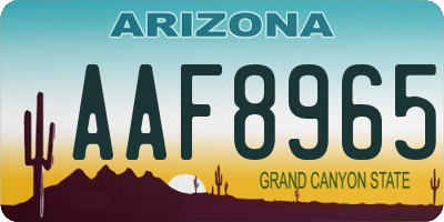 AZ license plate AAF8965
