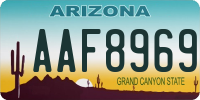 AZ license plate AAF8969