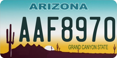 AZ license plate AAF8970