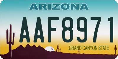AZ license plate AAF8971