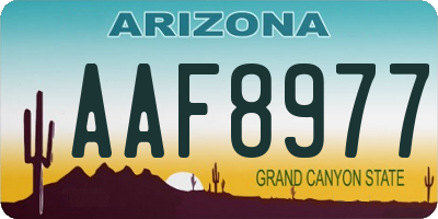 AZ license plate AAF8977