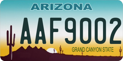 AZ license plate AAF9002