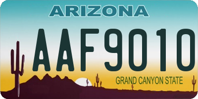 AZ license plate AAF9010