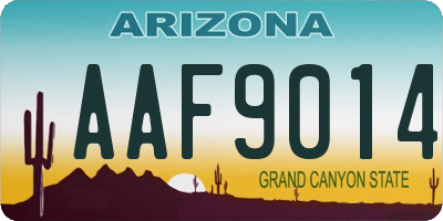 AZ license plate AAF9014