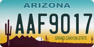 AZ license plate AAF9017