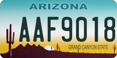 AZ license plate AAF9018