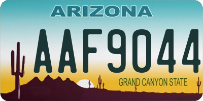 AZ license plate AAF9044