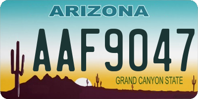 AZ license plate AAF9047