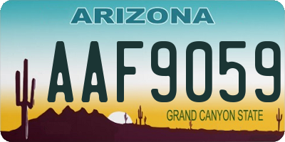 AZ license plate AAF9059