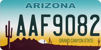 AZ license plate AAF9082