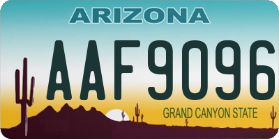 AZ license plate AAF9096