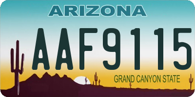 AZ license plate AAF9115