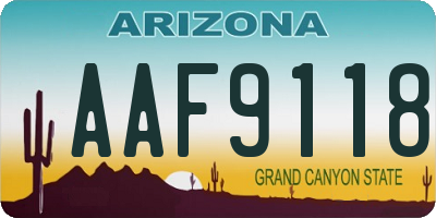 AZ license plate AAF9118