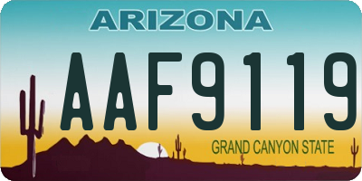 AZ license plate AAF9119